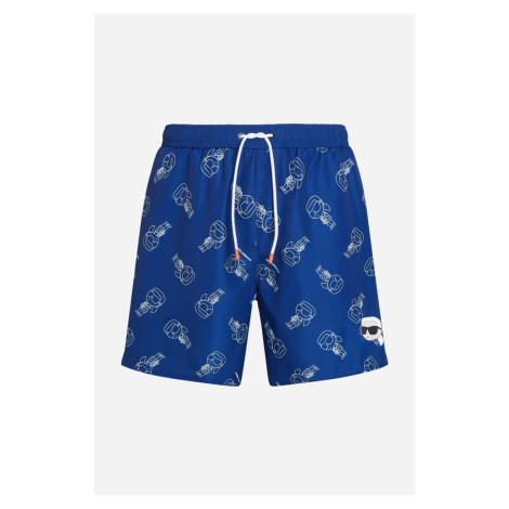 Plavky Karl Lagerfeld Ikonik 2.0 Aop Med Boardshorts Ikonik Outline Aop Blue