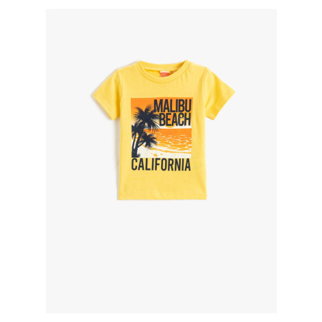 Koton Short Sleeve Crew Neck T-Shirt with California Print