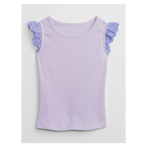 Svetlo fialové dievčenské tričko s madeirou GAP