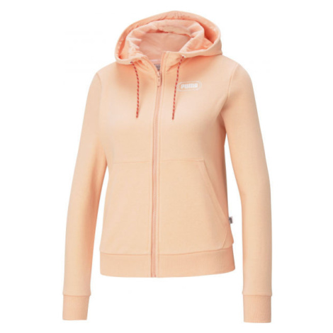 Puma REBEL FULL-ZIP HOODIE Dámska mikina, lososová, veľkosť