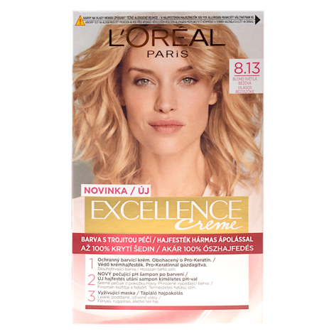 Permanentná farba Loréal Excellence Creme - 8.13 blond svetlá béžová - L’Oréal Paris + darček za