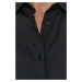 Košeľa Mos Mosh 131700 dámska, čierna farba, slim, s klasickým golierom