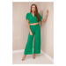 Jumpsuit with decorative belt at the waist dark green