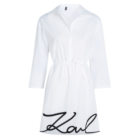 Karl Lagerfeld Košeľové šaty  čierna / biela