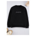 Trendyol Black Regular/Normal Cut City Printed Crew Neck Sweatshirt