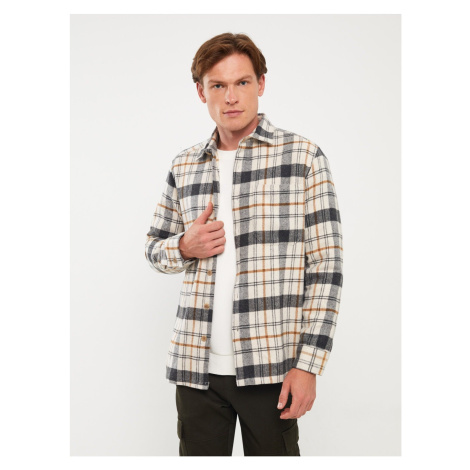 LC Waikiki Comfortable Fit Long Sleeve Plaid Men's Shirt Jacket