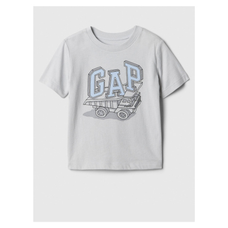 Svetlosivé chlapčenské tričko s potlačou GAP