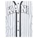 Karl Kani Serif Pinstripe Baseball Shirt White - Pánske - Tričko Karl Kani - Biele - 6033361