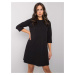 RUE PARIS Black dress with lace insert