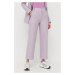 Nohavice Max Mara Leisure dámske, fialová farba, rovné, vysoký pás