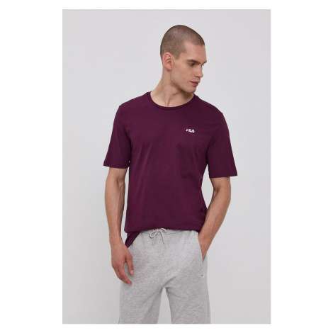 Bavlnené tričko Fila fialová farba, jednofarebné