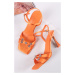 Oranžové sandále na tenkom podpätku 1-28030