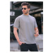 Madmext Men's Dyed Gray Regular Fit Basic T-Shirt 6099