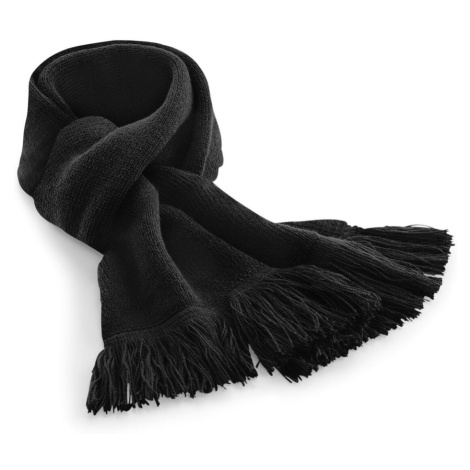 Beechfield Klasický pletený šál - Čierna