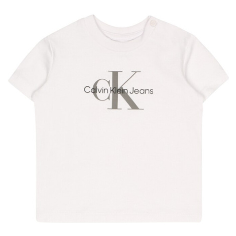 Calvin Klein Jeans Tričko  sivá / čierna / biela