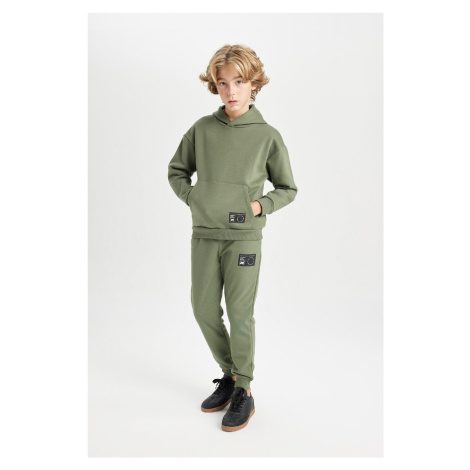 DEFACTO Boys Woven Labeled Elastic Waist Leg Pocket School Jogger Sweatpants