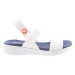 DGN 102-23y Women's Elastic Sandals White Navy Blue