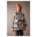 DEFACTO Boy's Water Repellent Camouflage Patterned Hooded Jacket Coat