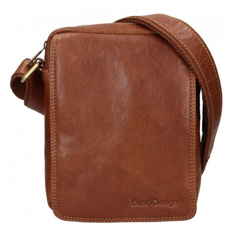Pánska kožená taška cez rameno SendiDesign Danet - koňak Sendi Design