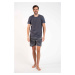 Men's pyjamas Lars, short sleeves, shorts - graphite/graphite print