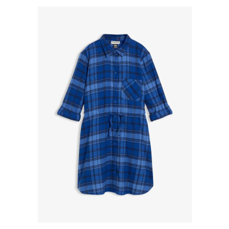 Flanelové košeľové šaty bonprix