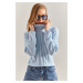 Bianco Lucci Women's Turtleneck Corduroy Knitwear Sweater