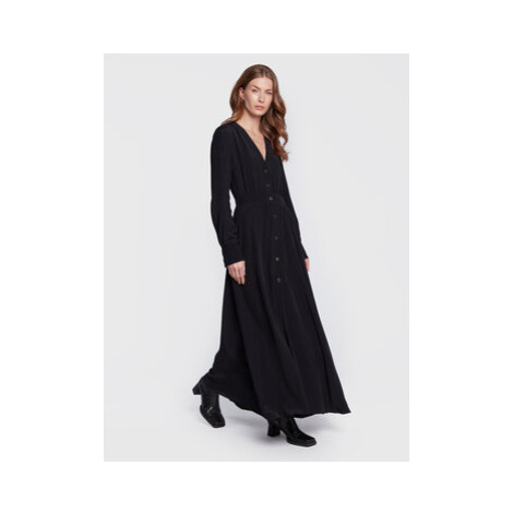 Sisley Košeľové šaty 4B5FLV01P Čierna Regular Fit