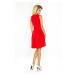 Dámske spoločenské šaty bez rukávov široká sukňa s vreckami červené - Červená - Numoco červená