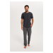 Men's pyjamas Abel, short sleeves, long legs - graphite/print