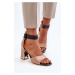 Patent leather high-heeled sandals, Adrianu Beige