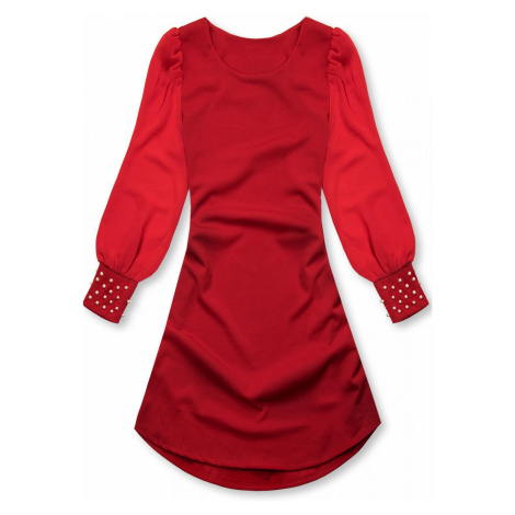 Červené elegantné šaty v A-strihu