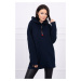 Tunic with zipper on hood Oversize dark blue