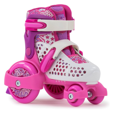 SFR Stomper Adjustable Children's Quad Skates - Pink / White - UK:10J-13J EU:28-32 US:M11J-1