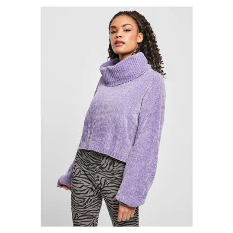 Women's short chenille sweater - lavender
