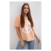 Cotton blouse with Love Heart print apricot