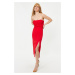 Trendyol Red Body-fitting Woven Elegant Evening Dress