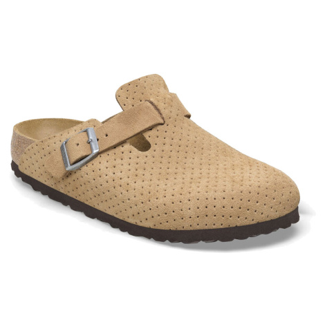 Birkenstock Boston BS Suede Embossed Regular Fit Unisex - Sandále Birkenstock - Svetlohnedá - 10