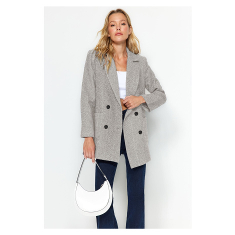 Trendyol Gray Regular Lined Woven Blazer Jacket