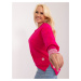 Plus-size fuchsia blouse with long sleeves