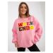 Pink hoodie with inscription