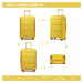 Cestovný kufor na kolieskach Kono Classic Collection - žltý - 77L - polypropylén