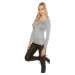 Sexy KouCla jumper with Sexy V-Cut TAUPE Einheitsgroesse