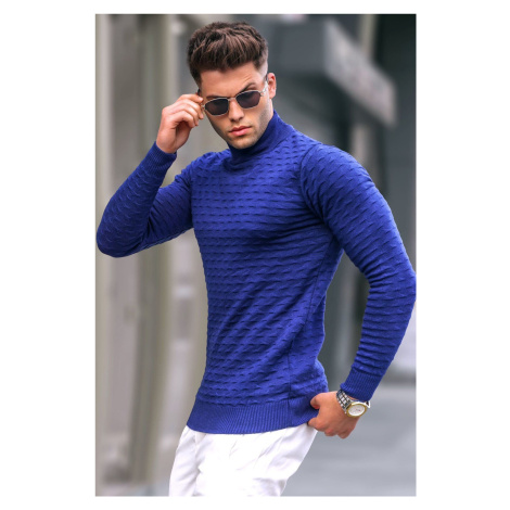 Madmext Light Navy Blue Turtleneck Knitwear Sweater 5762