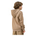 Chlapčenská turistická mikina s kapucňou 4F JUNIOR SWEATSHIRT-4FJWSS24TSWSM0933-81S-BROWN