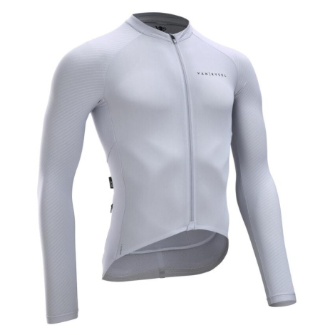 Pánsky dres na cestnú cyklistiku Racer Ultralight UVP dlhý rukáv sivý
