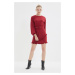 Trendyol Burgundy Belted Dress