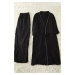 Trendyol Curve Black 2-Piece Viscose Binding Dressing Gown-Pajama Bottom Woven Pajama Set