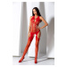 Passion BS079 red - Bodystocking Farba: Červená