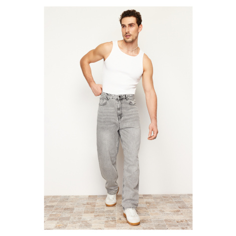 Trendyol Gray Baggy Fit Jeans Loose Denim Trousers