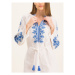 Tory Burch Plážové šaty Embroidered Linen Dress 54804 Biela Regular Fit